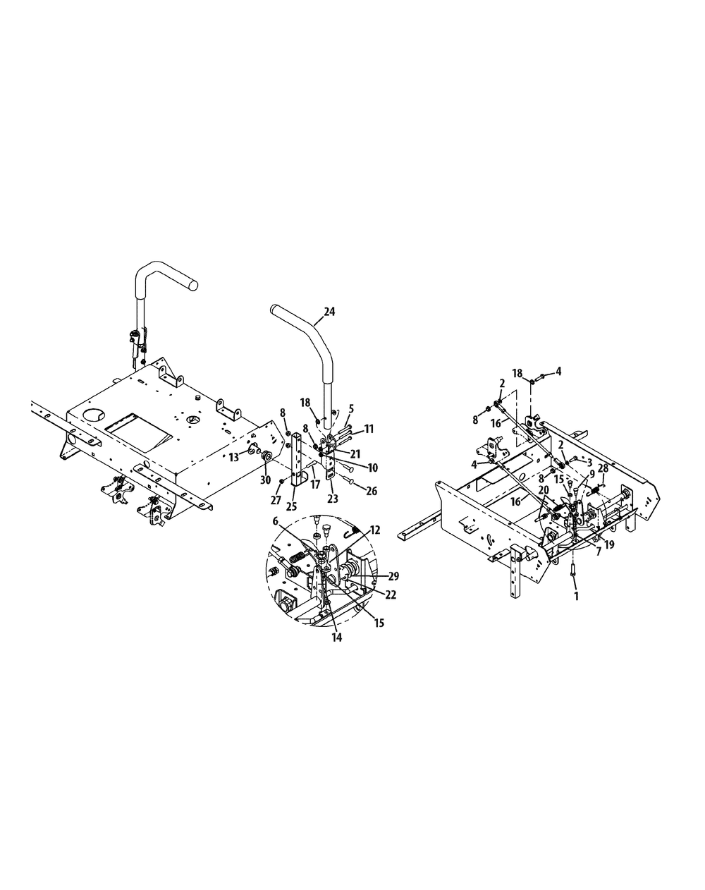 Steering Assembly Diagram and Parts List for Z-FORCEPRO48-KH 53BH3AGN050-22HP Cub Cadet Lawn Tractor